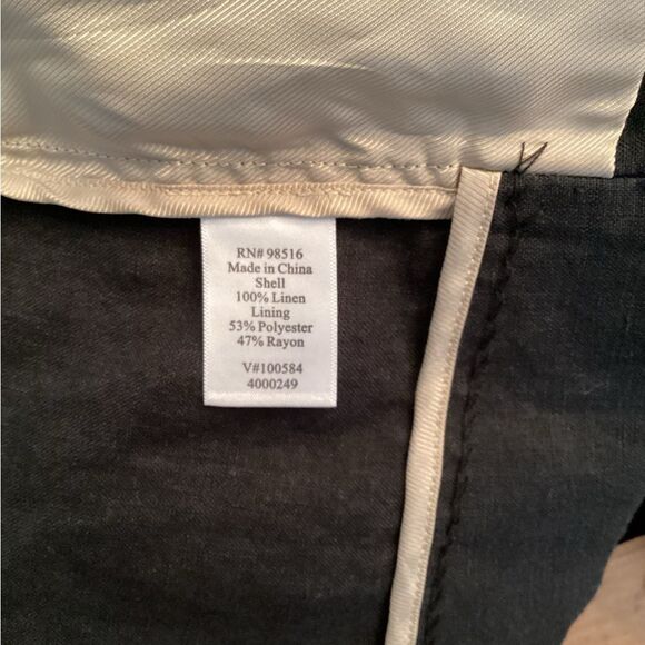 COLDWATER CREEK SIZE 10 BLACK 100% LINEN OPEN LONGLINE BLAZER - Picture 8 of 8